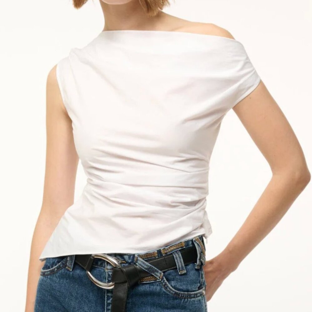 STAUD Phare Top NWT White Poplin | Size 4 | Retail $195 - Picture 3 of 4